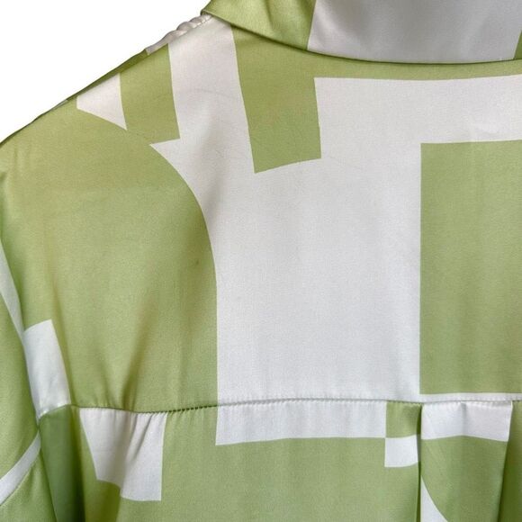 Peppermayo Faye Mini Shirt Dress Sage Retro Geometric Abstract - Picture 13 of 16